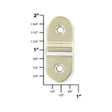 1 1/4" Nickel, D-Ring Mounting Bracket Long Profile, Steel