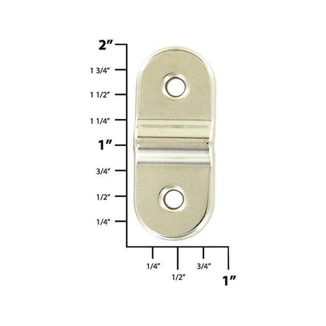 1 1/4" Nickel, D-Ring Mounting Bracket Long Profile, Steel