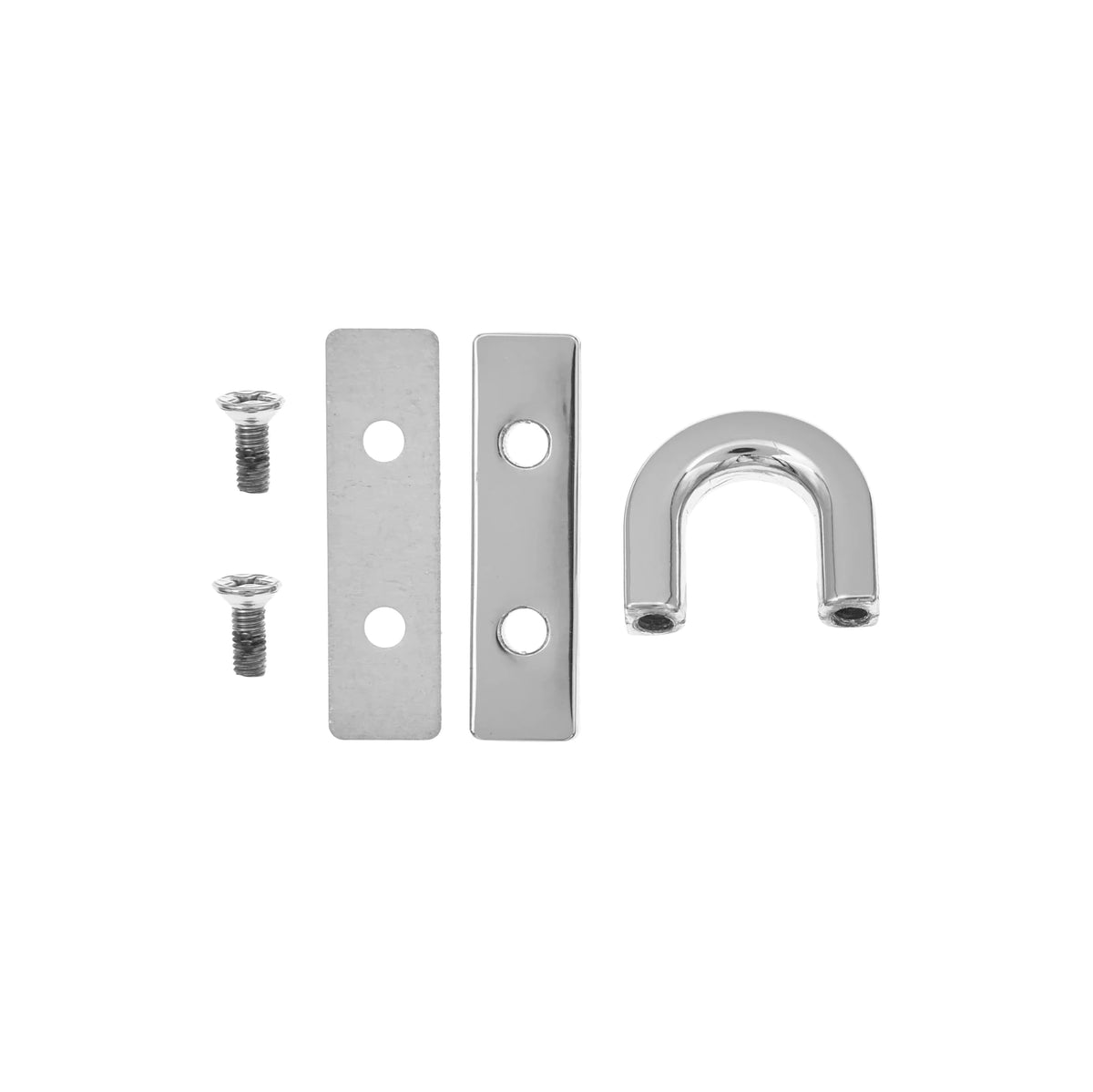 1 1/4" Shiny Nickel, Padlock Keeper, Handle Loop with Plate, Steel