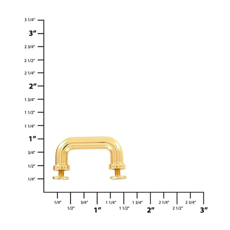 1 1/4" Shiny Gold, Handle Loop, Screw in Bottom, Zinc Alloy