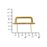 1" Shiny Gold, Strap Handle Loop with Prongs, Zinc Alloy