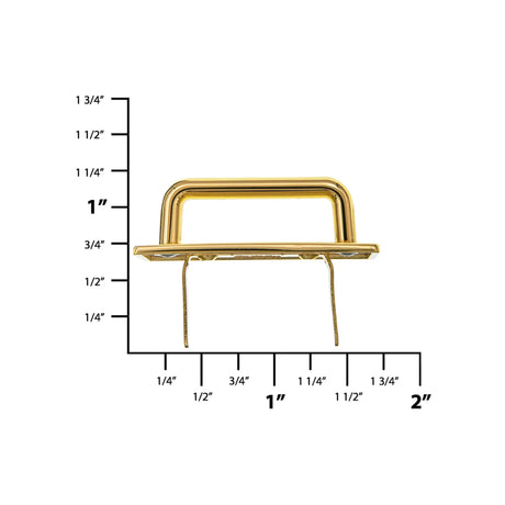 1" Shiny Gold, Strap Handle Loop with Prongs, Zinc Alloy