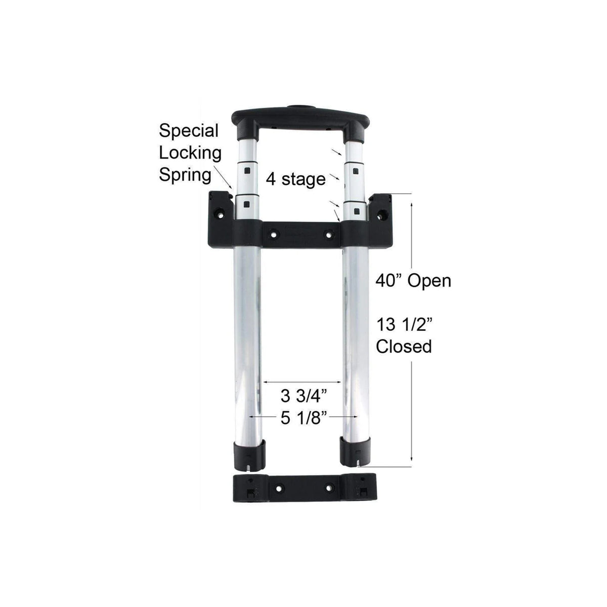 13" Black, 4-Stage Pull Handle Assembly