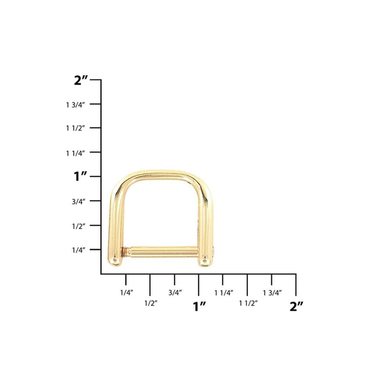 3/4" Gold, Handle Loop with Screw-In Pin, Zinc Alloy