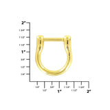 3/4" Gold, Horseshoe Ring with Screw-In Pin, Zinc Alloy