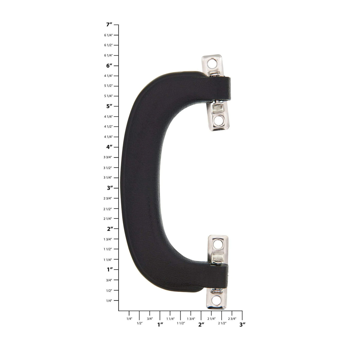 4 1/4" Black, Handle with Nickel Hardware, Plastic/Steel