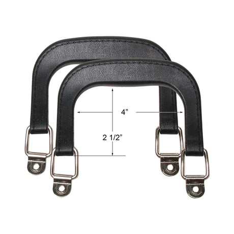 4" Black w/Nickel, Plastic Double Handles, Pair