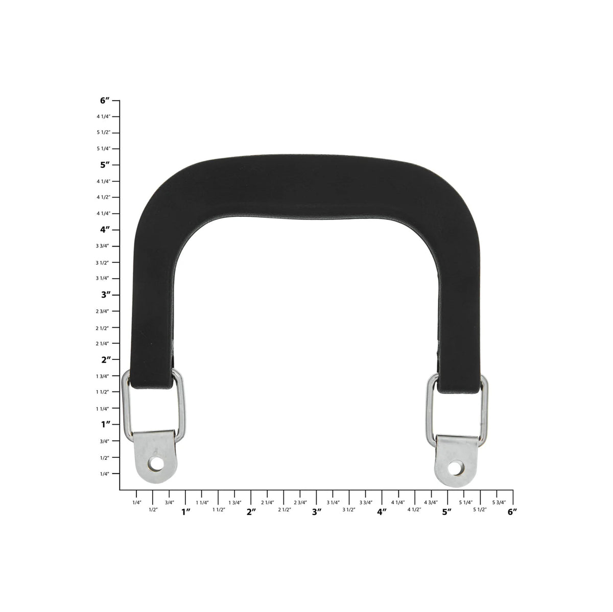 4" Black w/Nickel, Plastic Double Handles, Pair