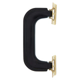 5 1/4" Black, Handle with Brass Hardware, Plastic