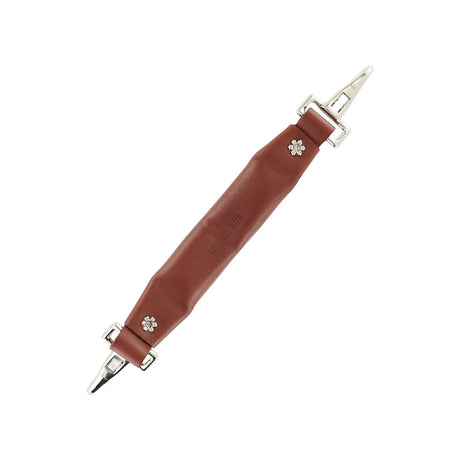 5 1/4" Tan, Emergency Handle with Nickel Hardware, Leather