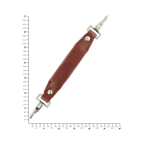 5 1/4" Tan, Emergency Handle with Nickel Hardware, Leather