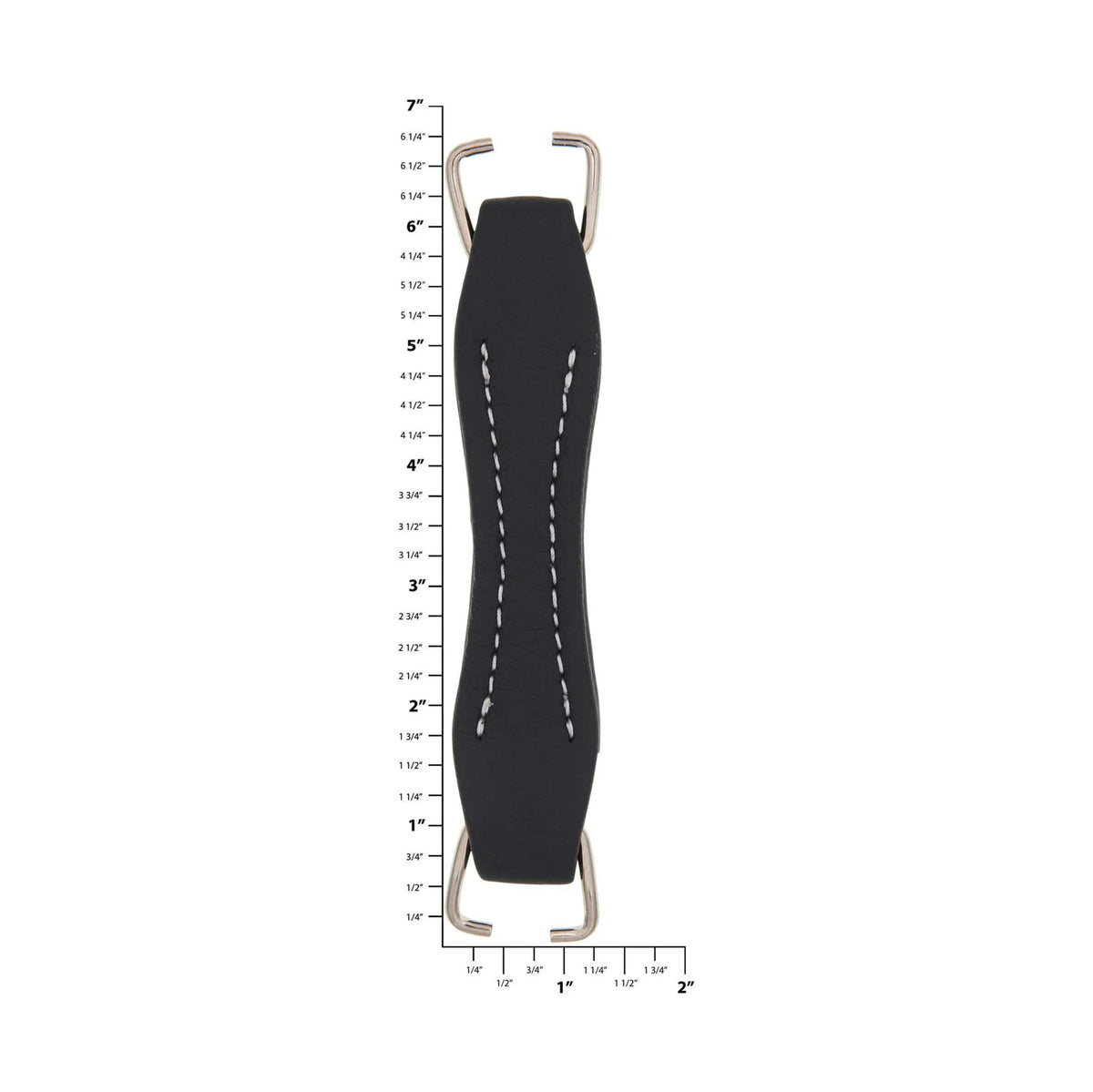 5 3/4" Black, Handle with Nickel Rings, Leather