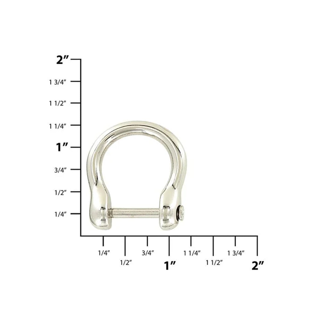 5/8" Shiny Nickel, Horseshoe Ring with Screw-In Pin, Zinc Alloy