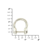 5/8" Shiny Nickel, Horseshoe Ring with Screw-In Pin, Zinc Alloy