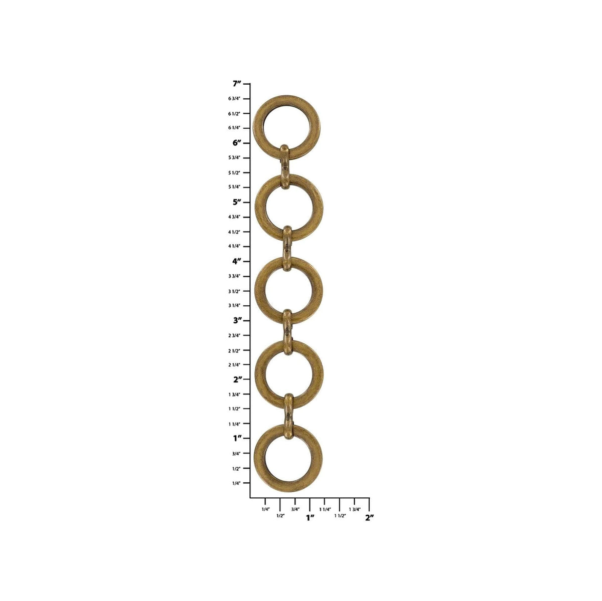 6 1/2" Antique Brass, Chain Handle Loop, Steel