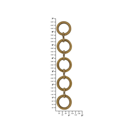 6 1/2" Antique Brass, Chain Handle Loop, Steel