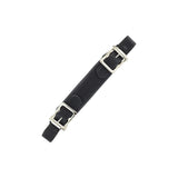 6 1/2" Black, Emergency Handle with Nickel Hardware, Leather, #67-BLK