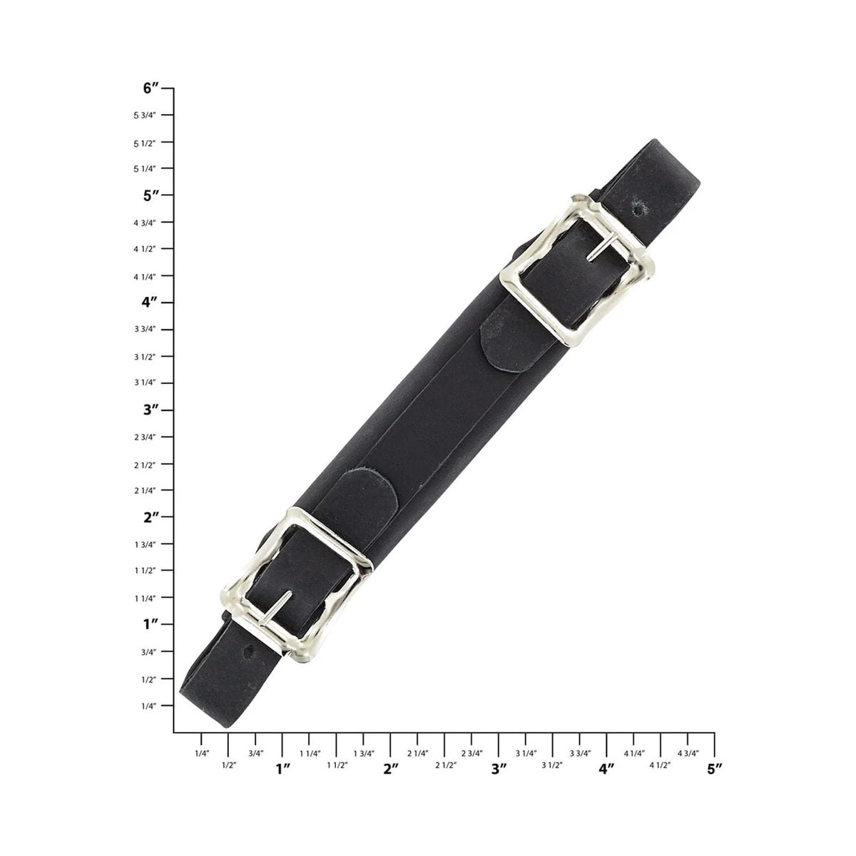 6 1/2" Black, Emergency Handle with Nickel Hardware, Leather, #67-BLK