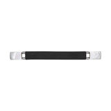6 3/4" Black, Handle with Nickel Loops, Vinyl