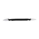 6 3/4" Black, Handle with Nickel Loops, Vinyl