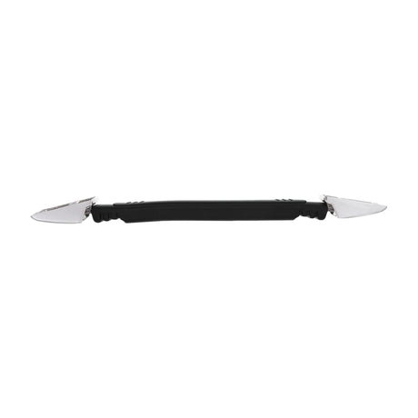 6 3/4" Black, Handle with Nickel Loops, Vinyl