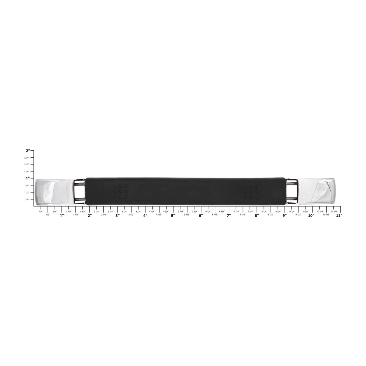 6 3/4" Black, Handle with Nickel Loops, Vinyl
