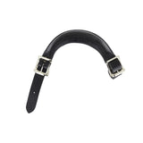 6" Black, Emergency Handle with Nickel Hardware, Leather