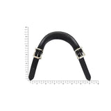 6" Black, Emergency Handle with Nickel Hardware, Leather