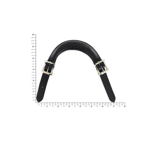 6" Black, Emergency Handle with Nickel Hardware, Leather