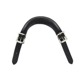 6" Black, Emergency Handle with Nickel Hardware, Leather