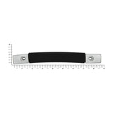 8 1/2" Black, Handle With Nickel Hardware, Vinyl
