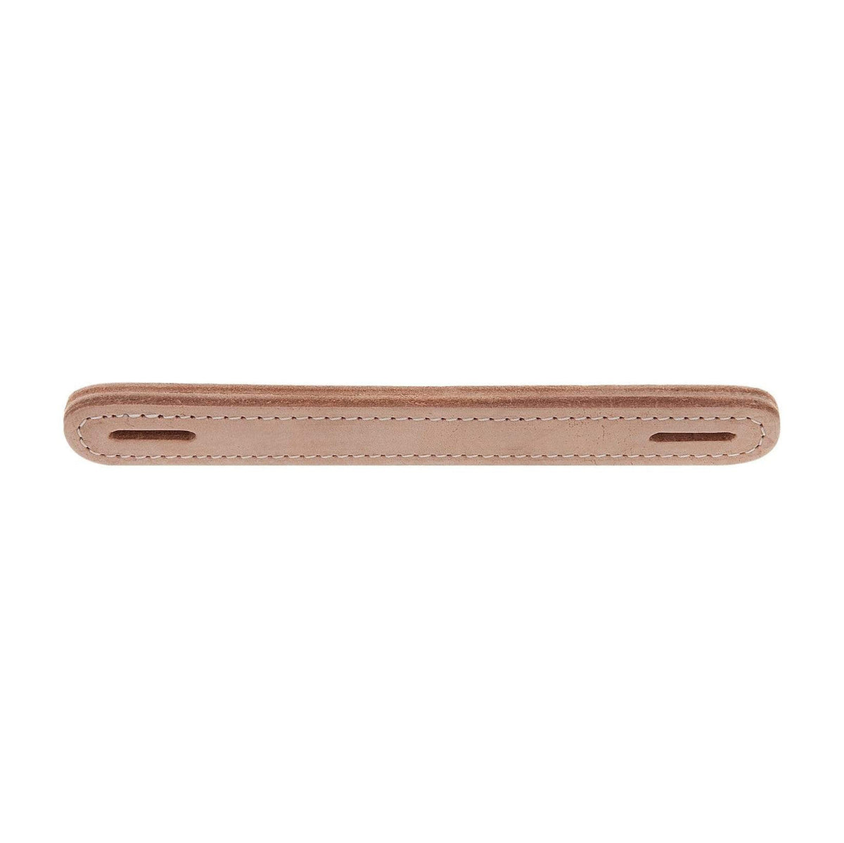 1" Natural Russet, Slotted Round End Trunk Handle, Leather