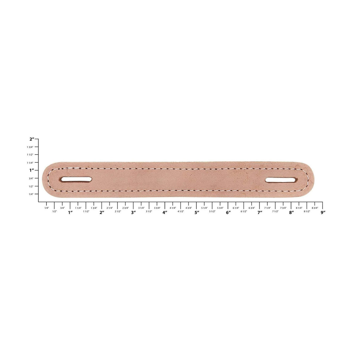 1" Natural Russet, Slotted Round End Trunk Handle, Leather