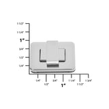 1 1/2" Nickel, Rectangular Turn Lock, Zinc Alloy
