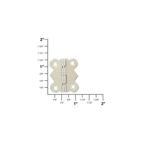 1 1/4" Nickel, Box/Case Stop Hinge Plate, Zinc Alloy