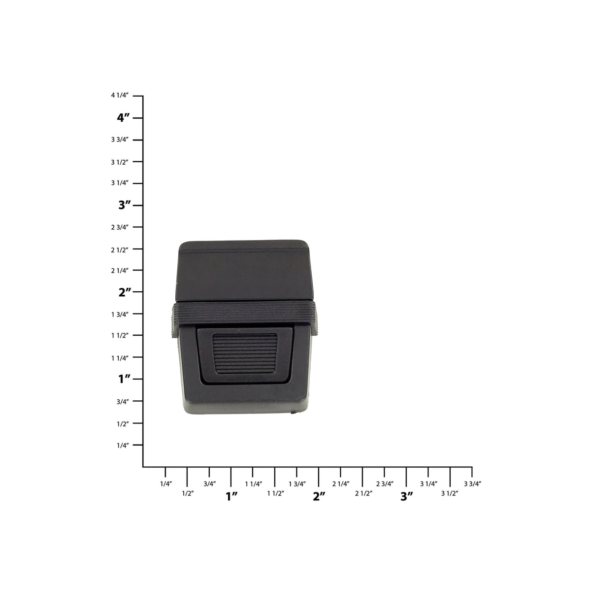 1 1/2" Black, Tuck Catch, Plastic