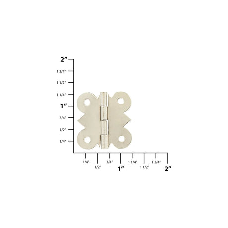1 1/8" Nickel, Box/Case Hinge Plate, Zinc Alloy