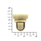 1 3/16" Antique Brass, Tuck Catch, Zinc Alloy