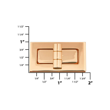 1 7/8 Shiny Gold, Turn Lock, Zinc Alloy