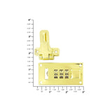 1 1/4" Shiny Brass, Offset Hasp Combination Lock, Steel