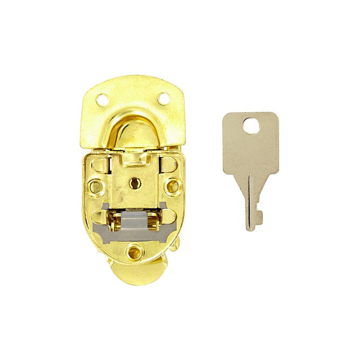 2 7/16" Brass, Locking Drawbolt, Steel