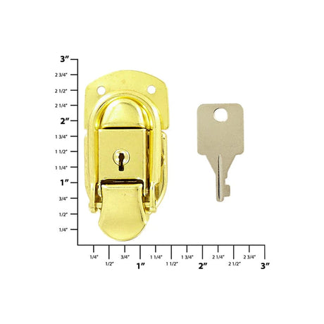 2 7/16" Brass, Locking Drawbolt, Steel