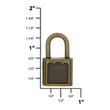 5/8" Antique Brass, Padlock, Zinc Alloy