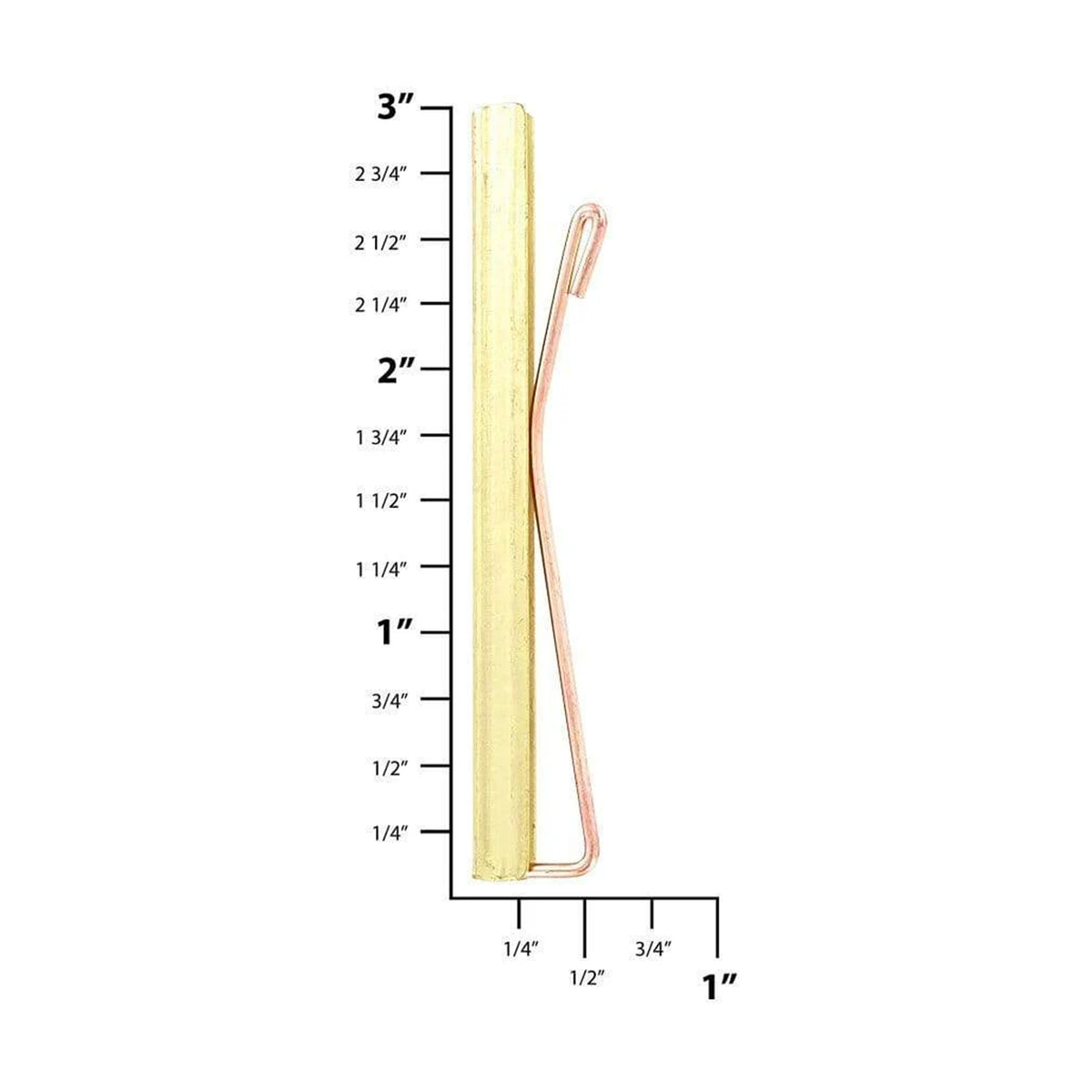3" Brass, Money Clip Bar, Steel