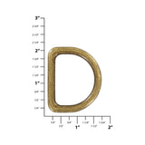 1 1/2" Antique Brass, Cast D-Ring, Zinc Alloy