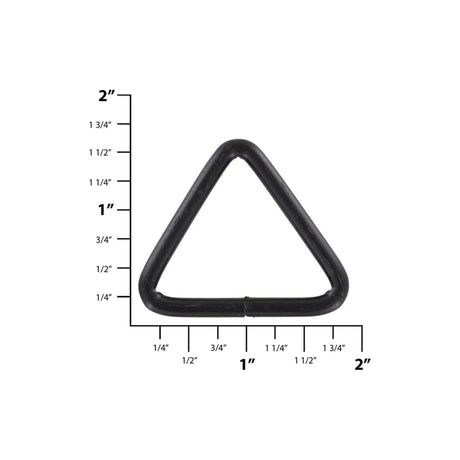 1 1/2" Matte Black, Welded Triangle Ring, Steel