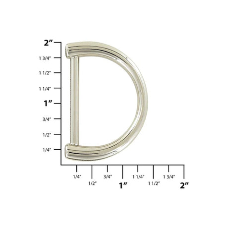 1 1/2" Shiny Nickel, D-Ring Handle Loop, Zinc Alloy