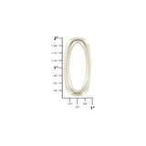 1 1/2" Shiny Nickel, Rectangular Ring, Zinc Alloy