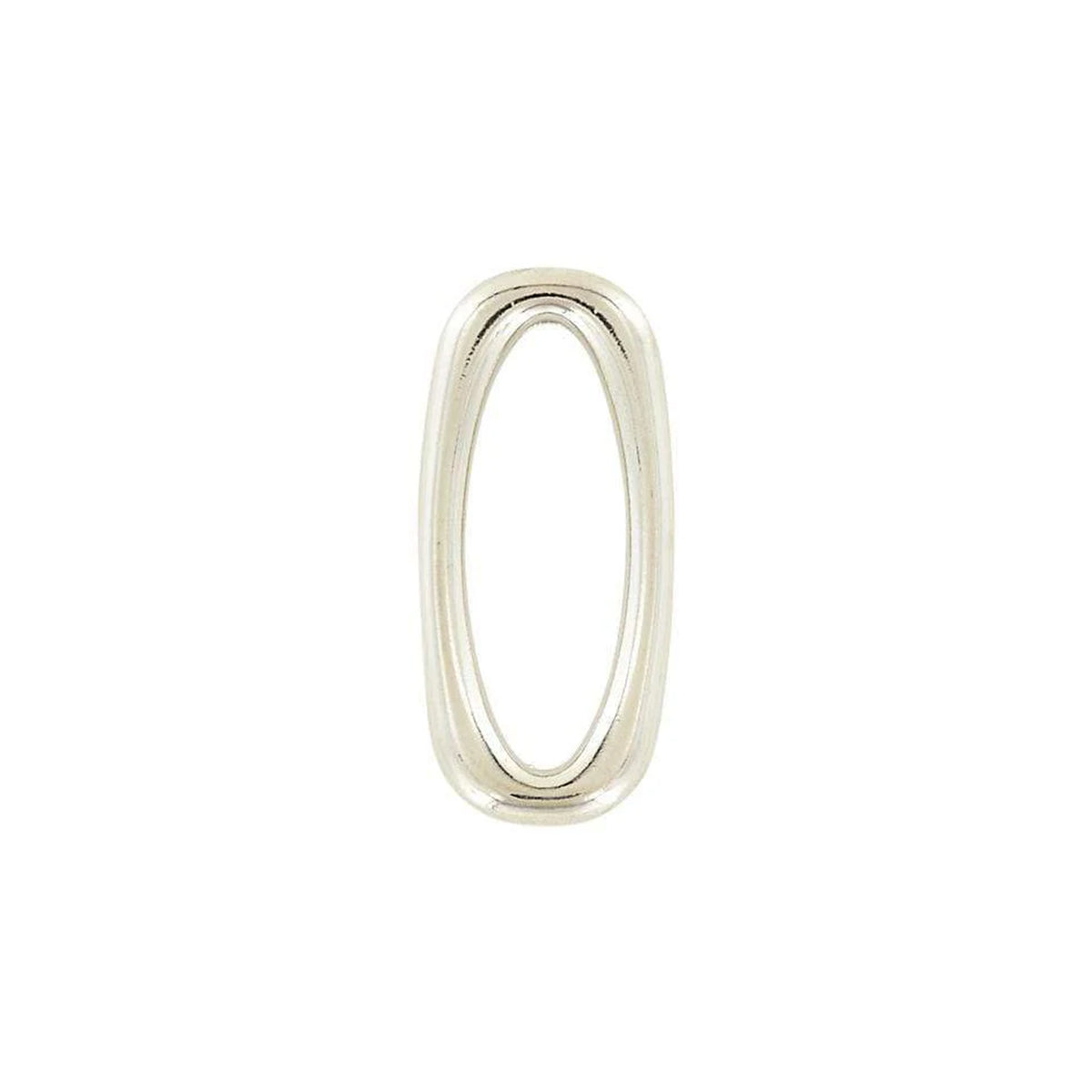 1 1/2" Shiny Nickel, Rectangular Ring, Zinc Alloy