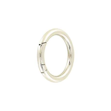 1 1/2" Shiny Nickel, Spring Gate Round Ring, Zinc Alloy